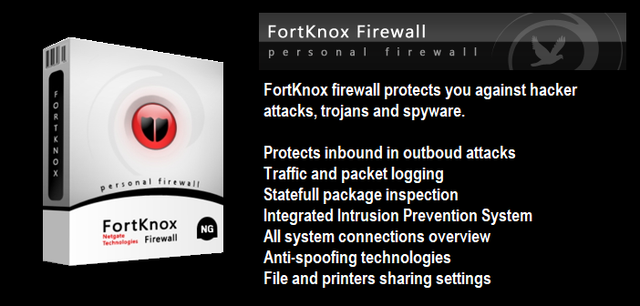 Order FortKnox Personal Firewall, for personal firewall solution that allows you to protect a PC against hacker attacks, trojans, spyware and internet threats.
