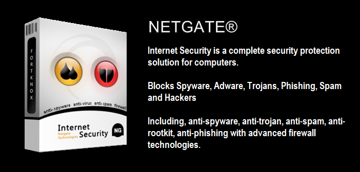 Netgate Internet Security is complete protection against Internet threats, including spyware, adware, trojans, phishing, spam and hackers. anti-rootkit, anti-phishing & firewall.
